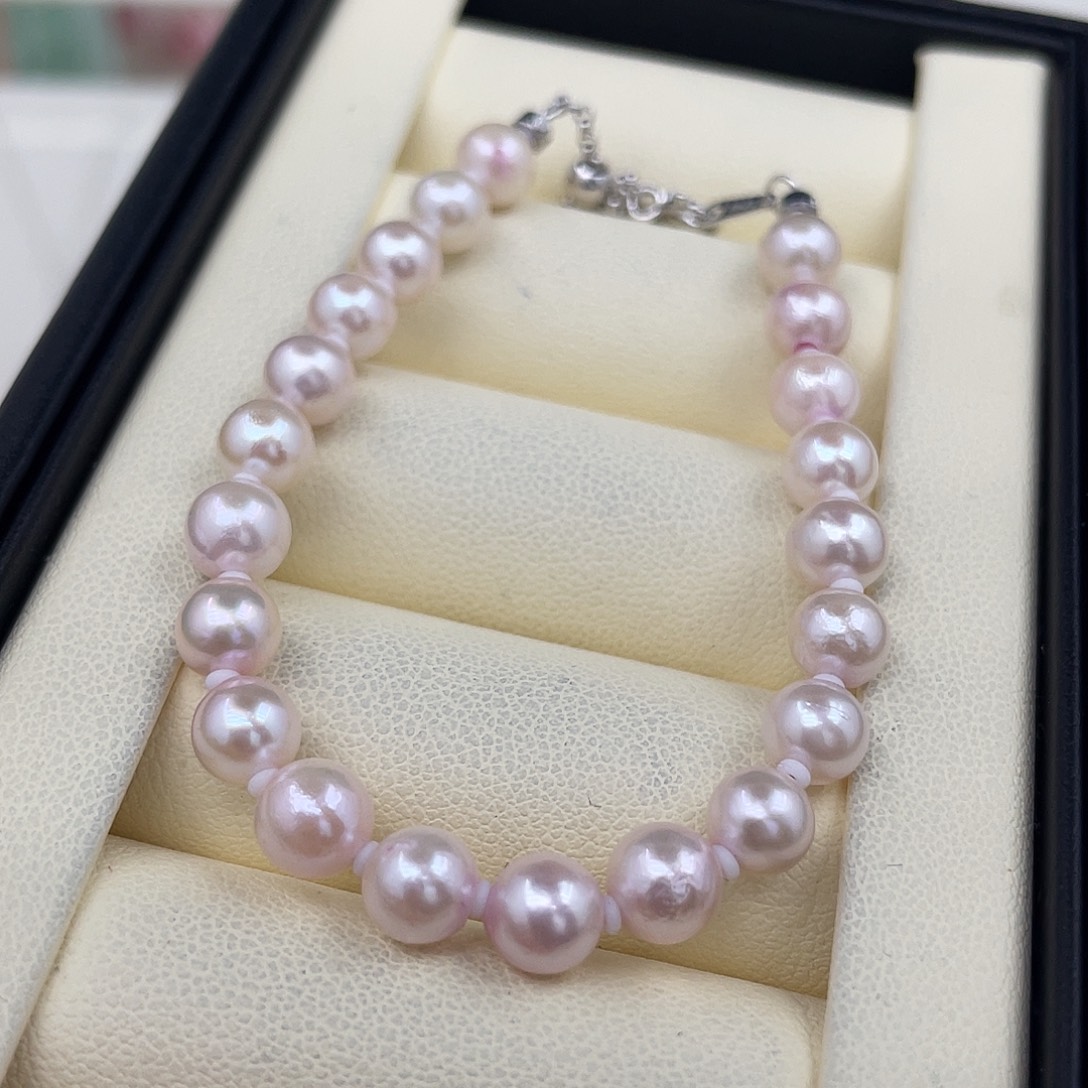 手绳银S925镶嵌海水珍珠