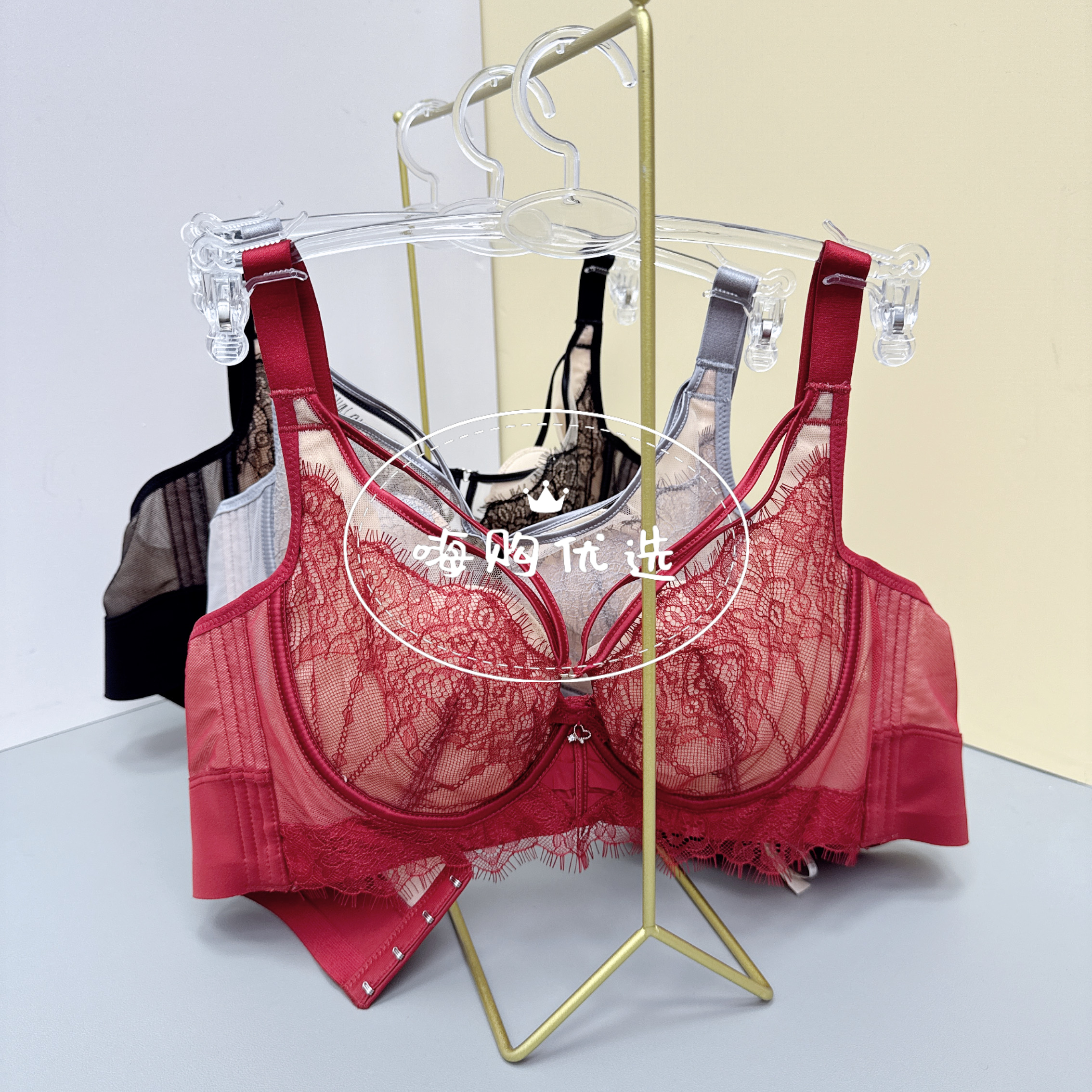 GM03-歌慕尔-大胸显小兔耳内里蚕宝宝软钢圈收副乳文胸内衣-8512S