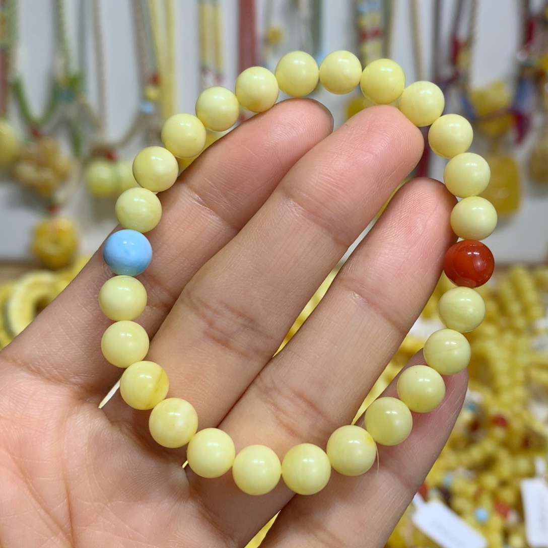 未镶嵌蜜蜡手链7mm尺寸