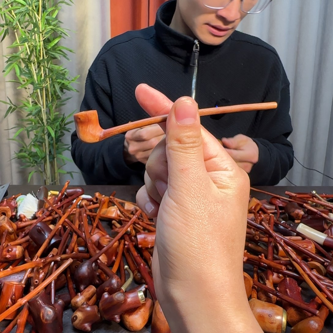 岚***姐文玩手工烟斗手把件