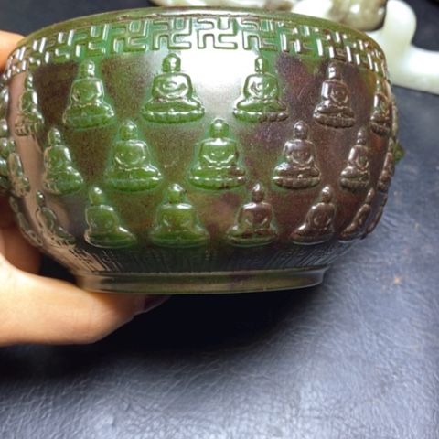 白玉菩提吊坠道***晨摆件