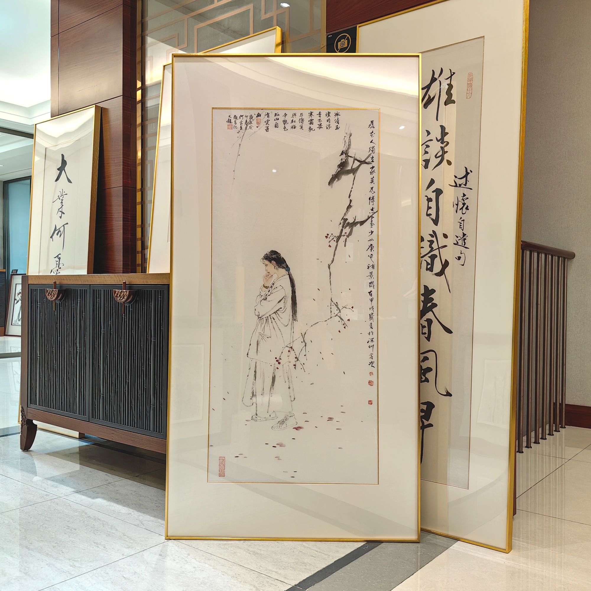 何家英5.3平尺人物画 52*114  合影视频 +见老师