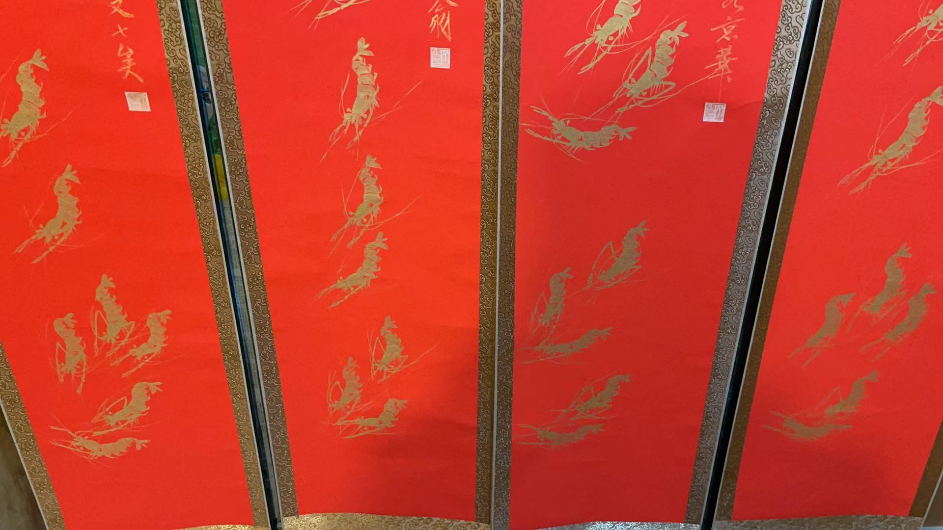 精品现代装饰画红虾一套