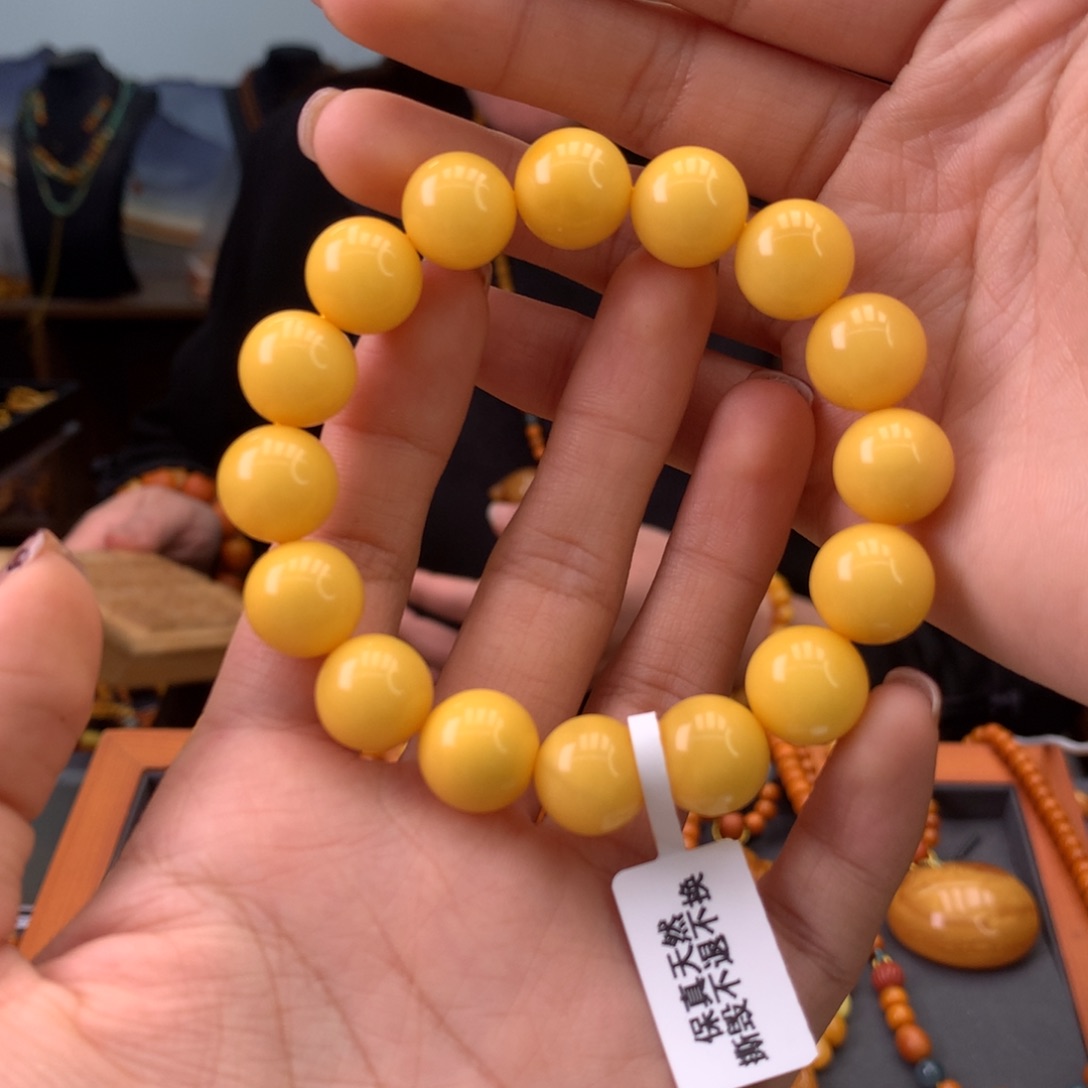 蜜蜡手串未镶嵌天然