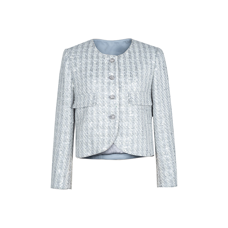 【昕昕严选】商场同款春秋新品小香风截短珠片外套N201A41598A