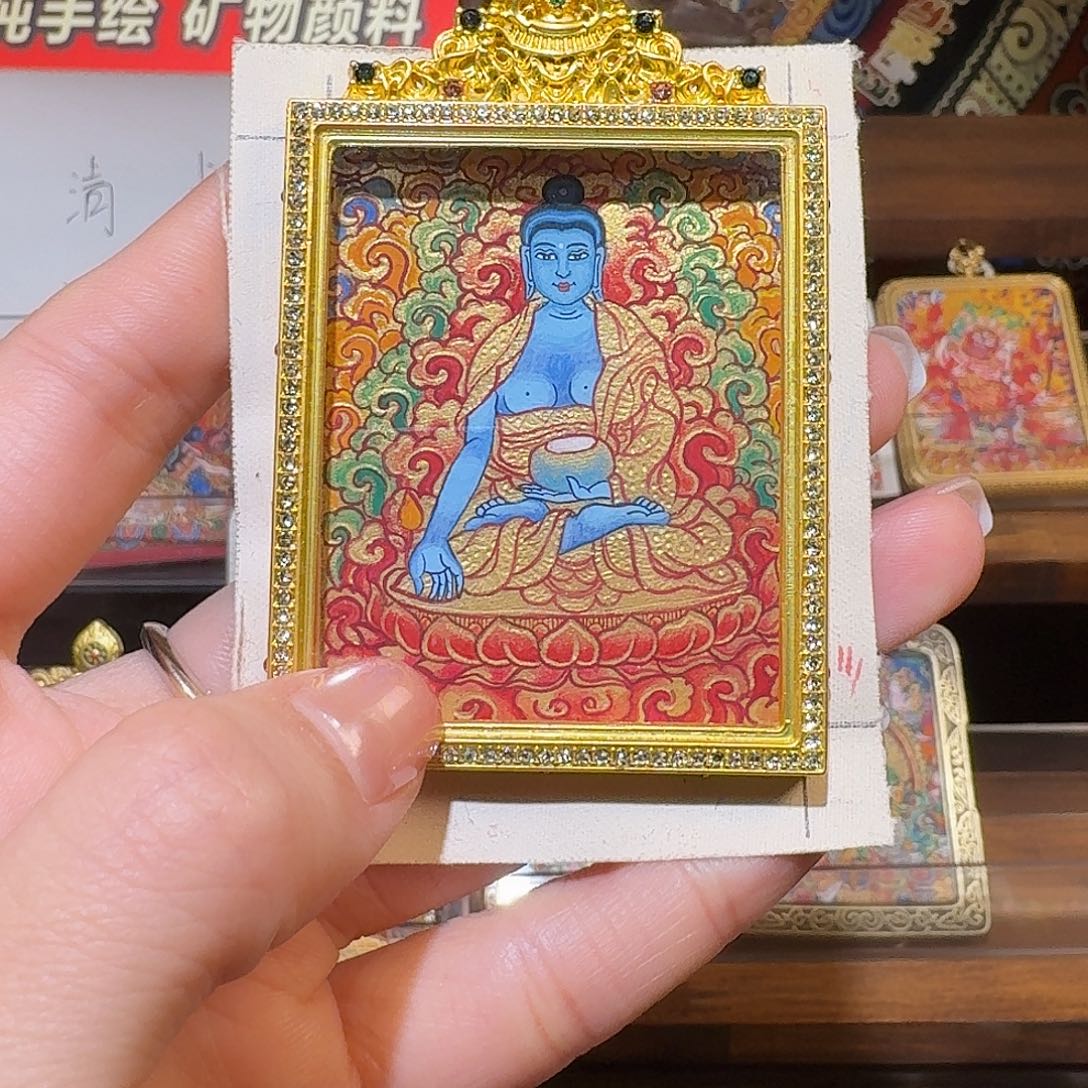 吊坠青海热贡纯手绘药师