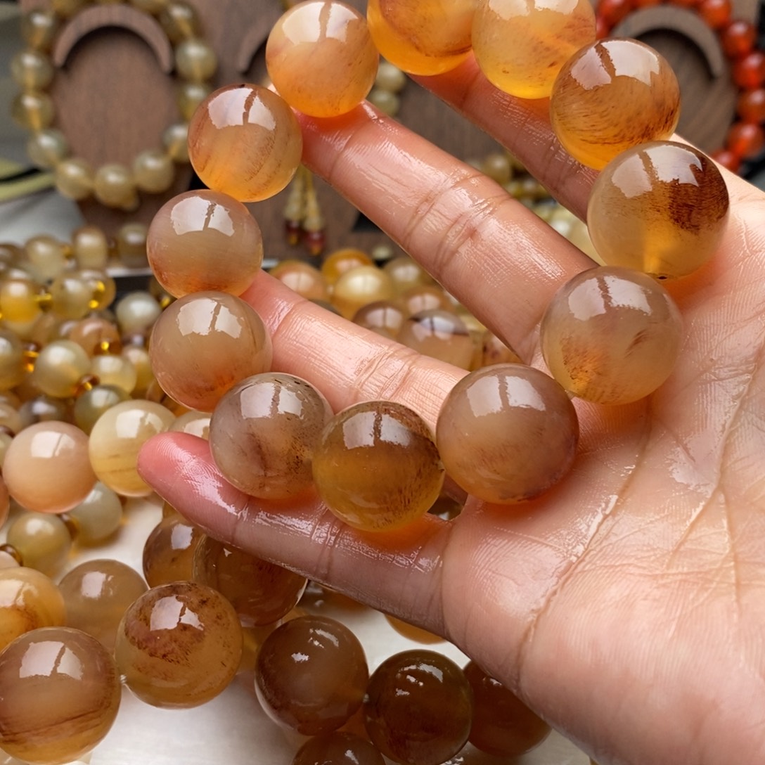 大***猪珐琅非金属20粉血手串