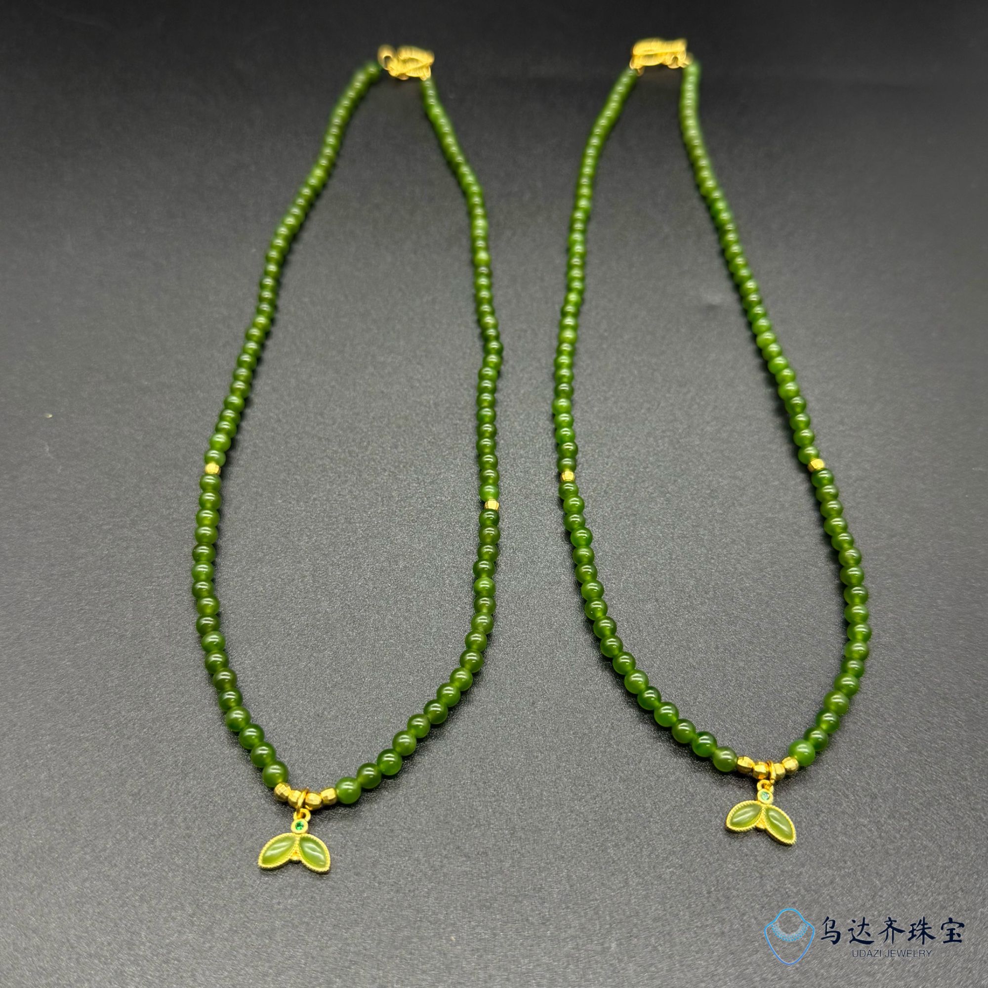 【乌达齐珠宝】4mm+鱼尾碧玉项链@多样性只发其中一件