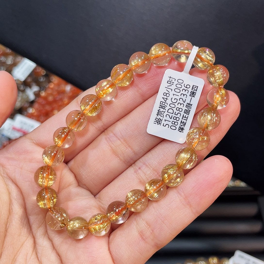 发晶手链未镶嵌高品质钛晶8.5mm