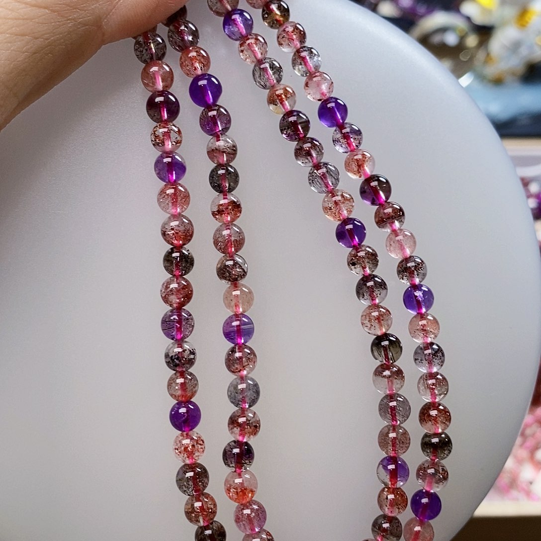 未镶嵌手链水晶5.5左右超七金草莓多C7107