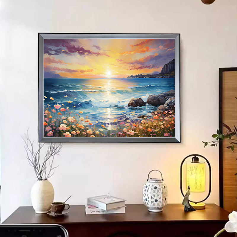 系奶油小清新风景装饰画客厅沙发背景墙卧室餐厅挂画高级感