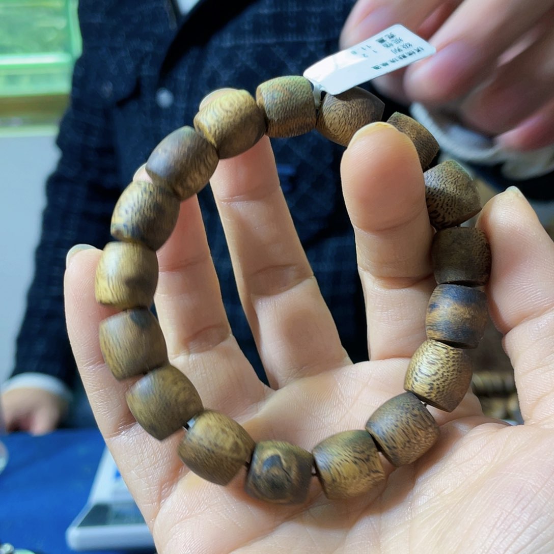 沉香手串棋楠鼓珠单圈1.2/11克多样性发一