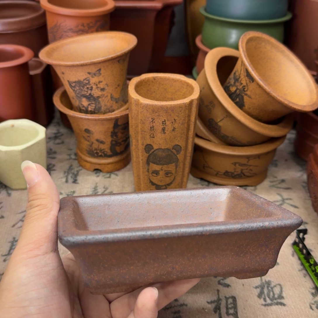 紫砂花盆宜兴紫砂正品12x8x2.8