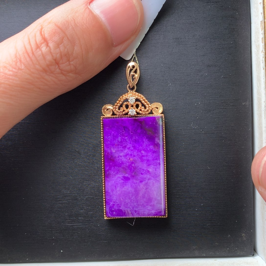 苏纪石（舒俱来）18K金镶嵌吊坠