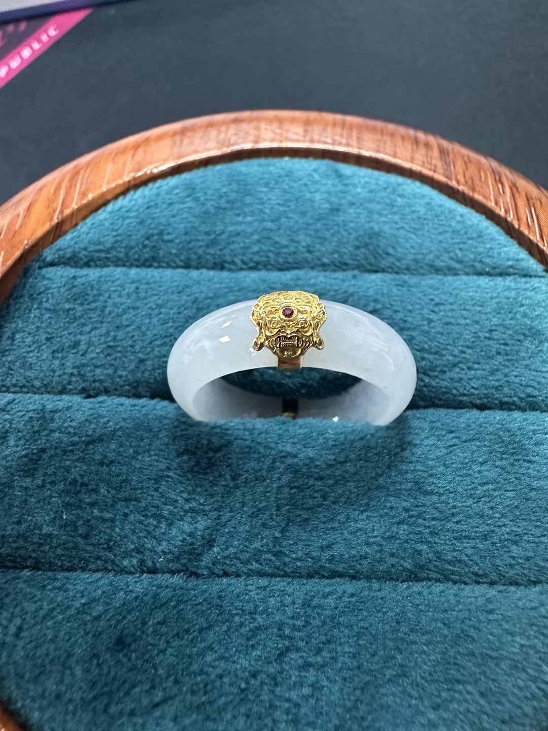 【嘉一昭愿】大黑杵杵 翡翠K金戒圈