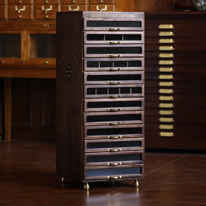 【北美黑胡桃木/G牌】11抽牙科柜榫卯工艺茶具收纳神器网红家具实用
