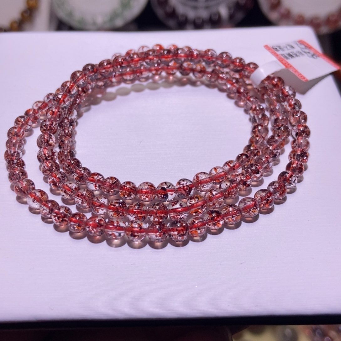 水晶手串未镶嵌金草莓多圈