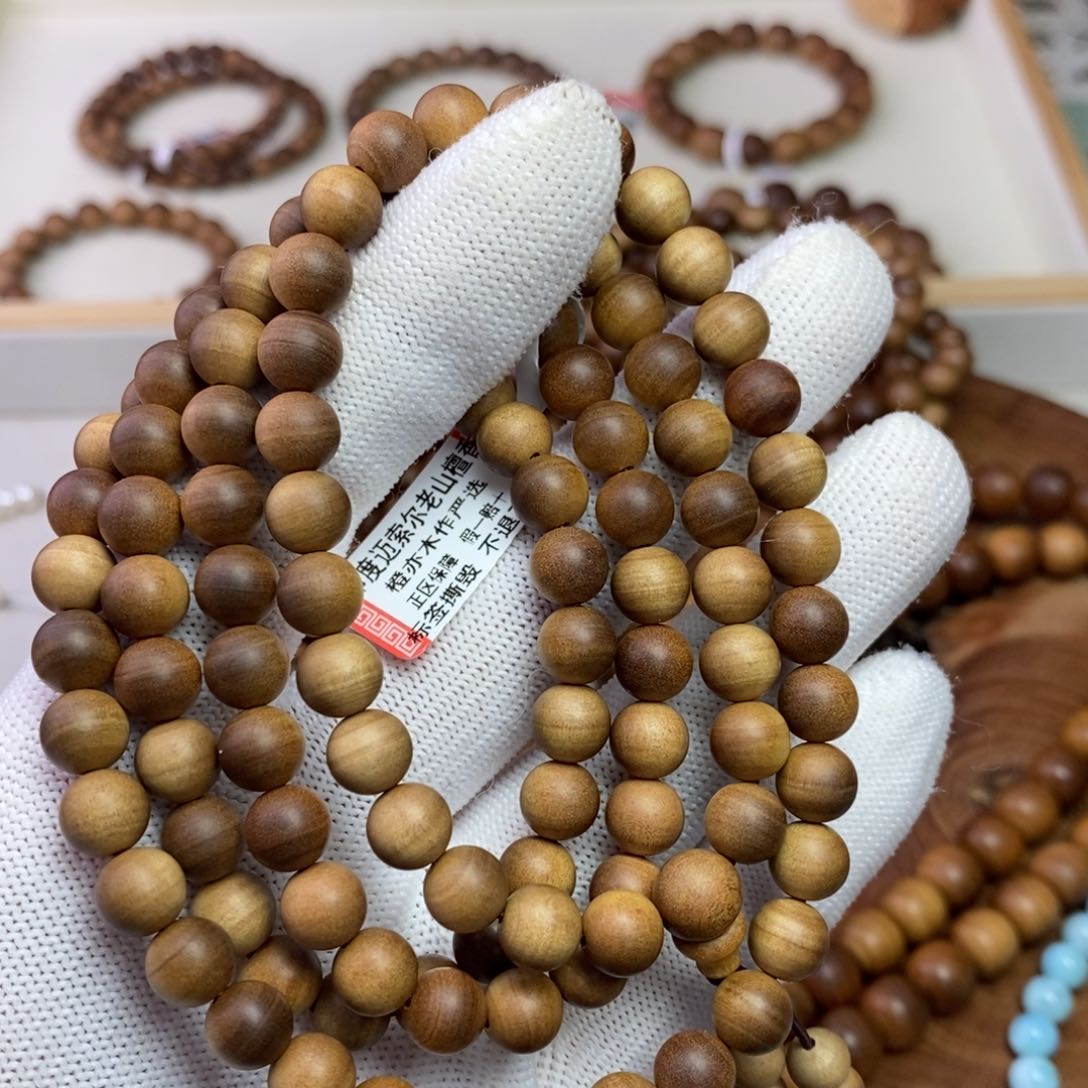 檀香木手串/手链印度迈索尔老山檀0.7*108横纹沉水