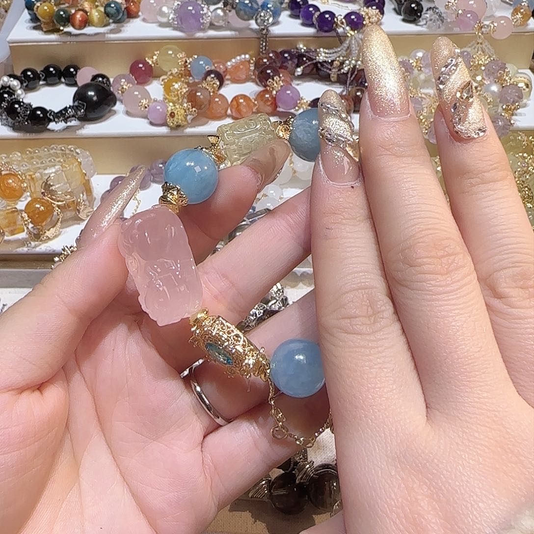 水晶手链未镶嵌不*熊吧