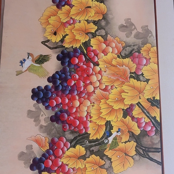 国画黄春香国画葡萄尺寸136*68