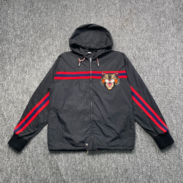 99新 GUCCI/古驰 4964/黑色条纹老虎刺绣夹克外套/46码/98新