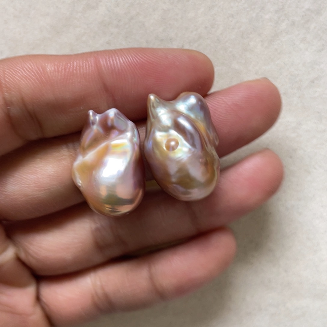 淡水珍珠耳饰银S925镶嵌