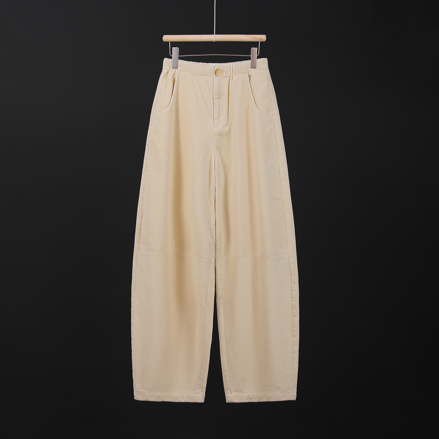 87199 品质柜货！精裁！女士时尚简约百搭宽松纯色灯芯绒休闲裤