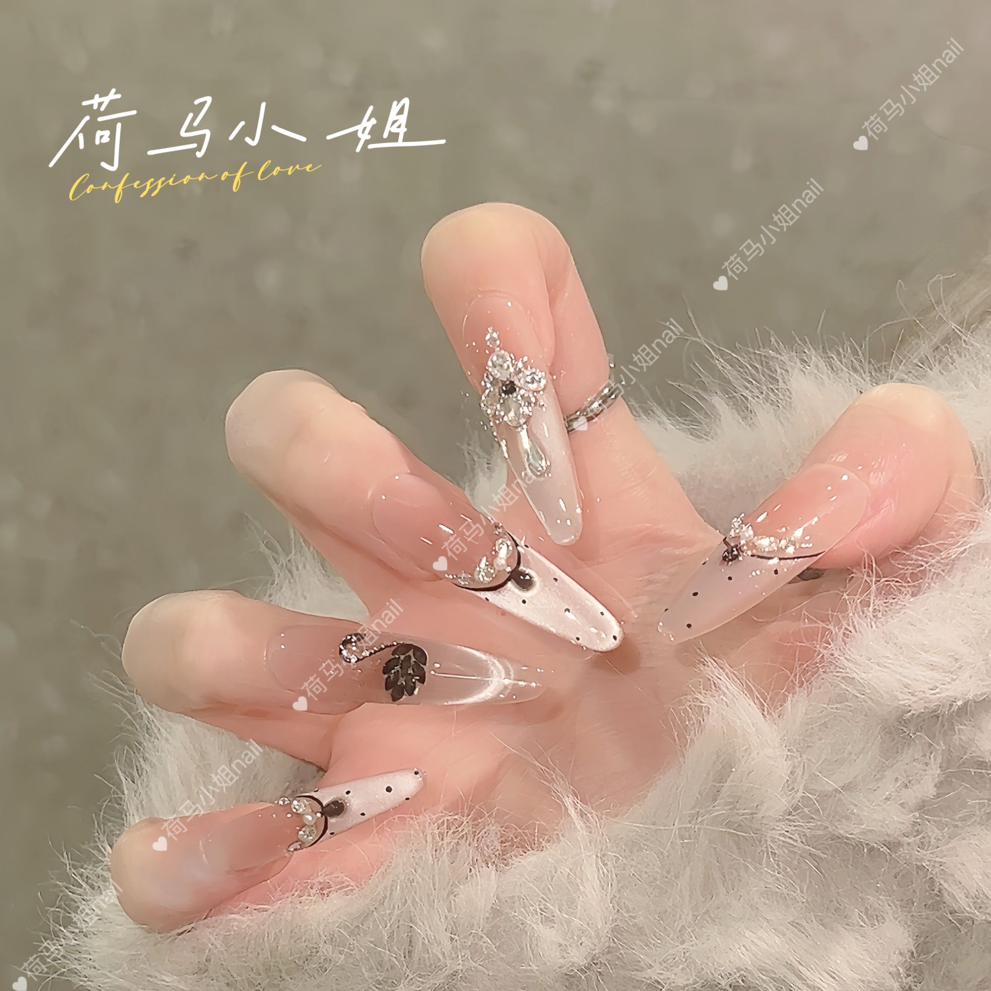 【赫本黑天鹅】纯手工原创精致显白可重复佩戴可拆卸穿戴甲10片装