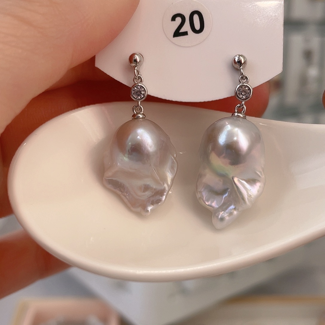 淡水珍珠颈饰银S925镶嵌趴*熊