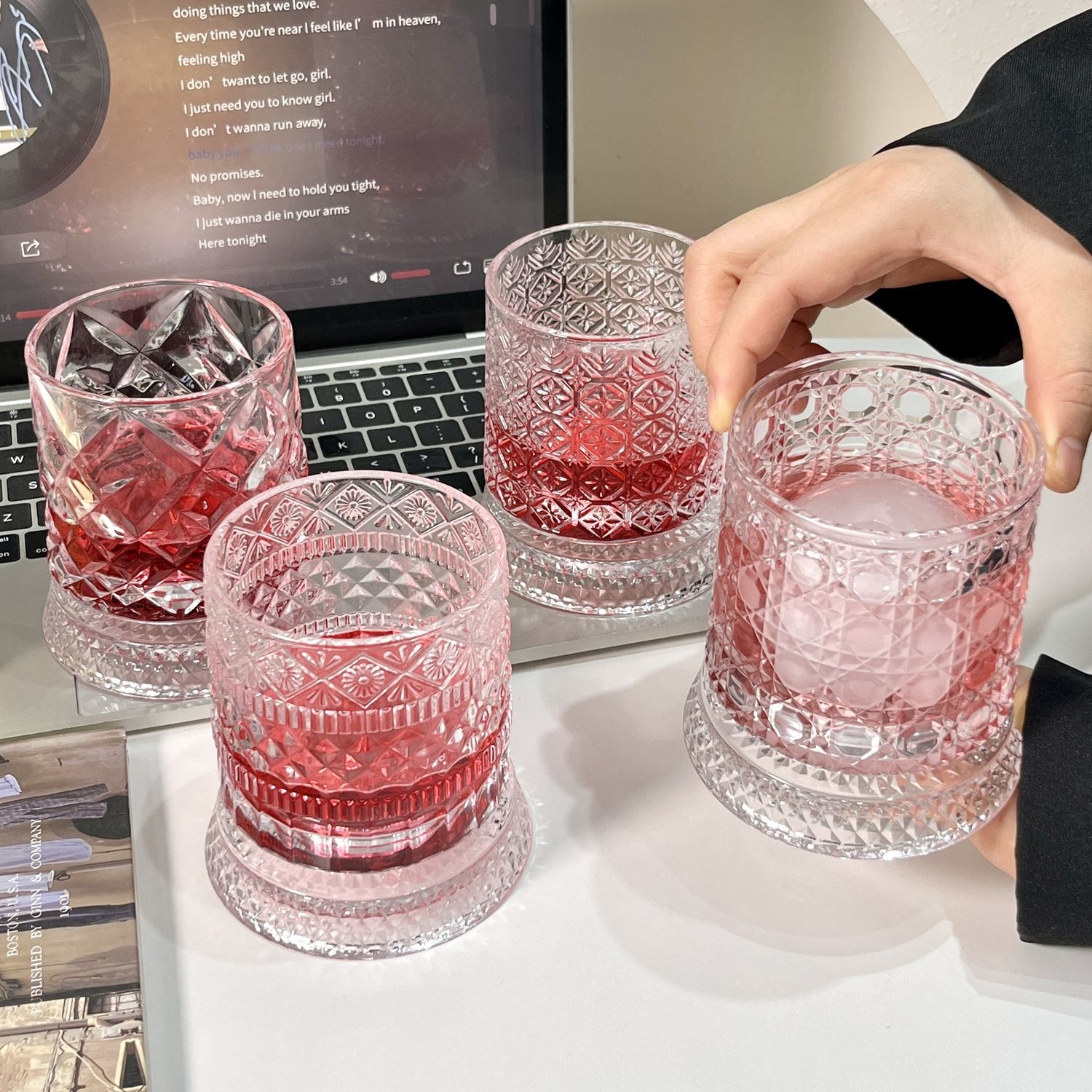 【不带灯】可旋转个性欧式复古风古典复古风酒具酒杯家用玻璃杯水杯