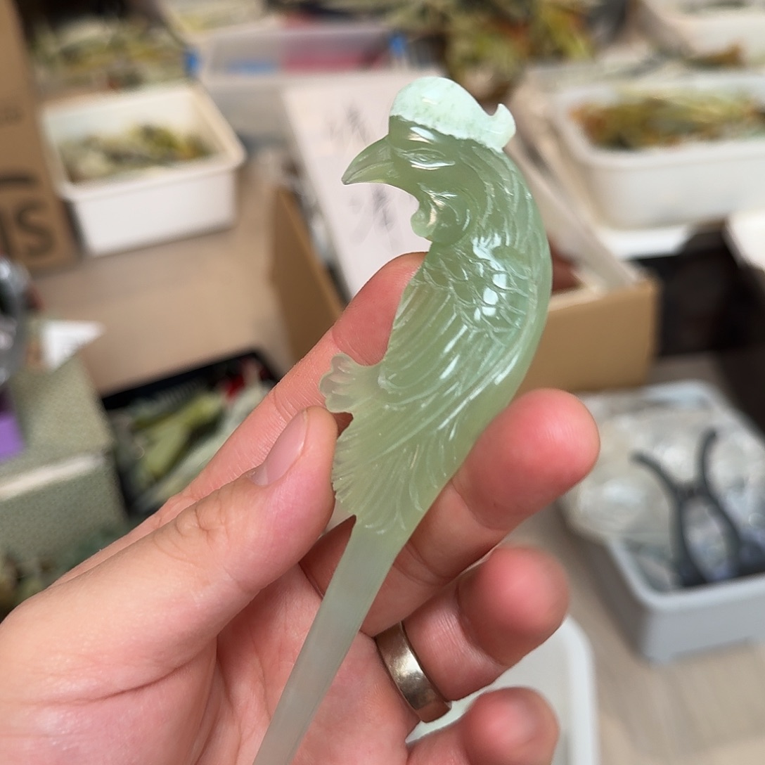 蛇纹石玉未镶嵌发饰