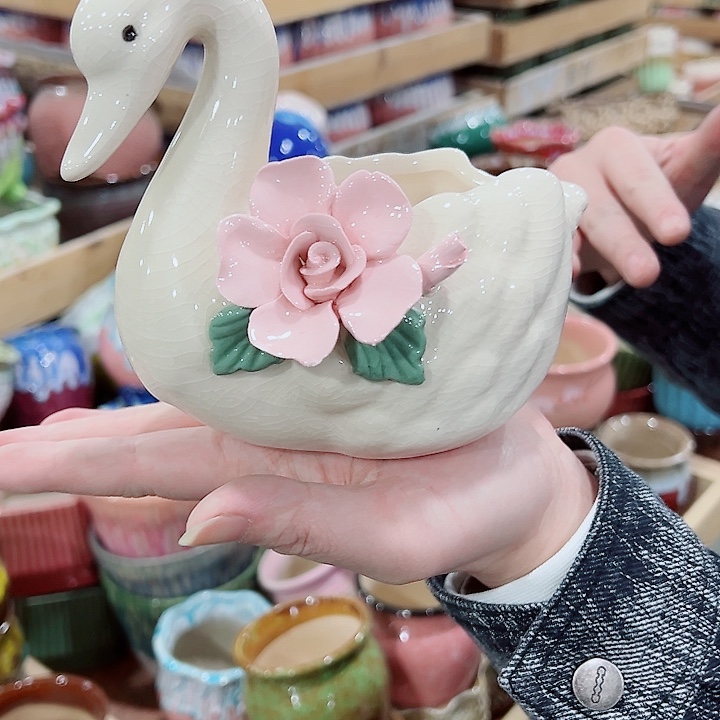 有孔，凑单福利满10元发货陶瓷多肉花盆！