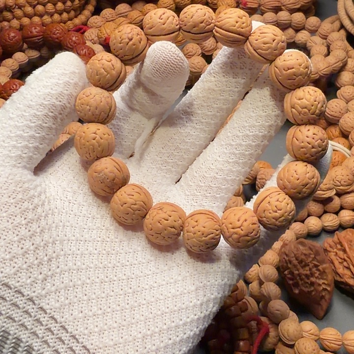 *****手串桃核盘锦肌肉纹小尺寸手串白茬