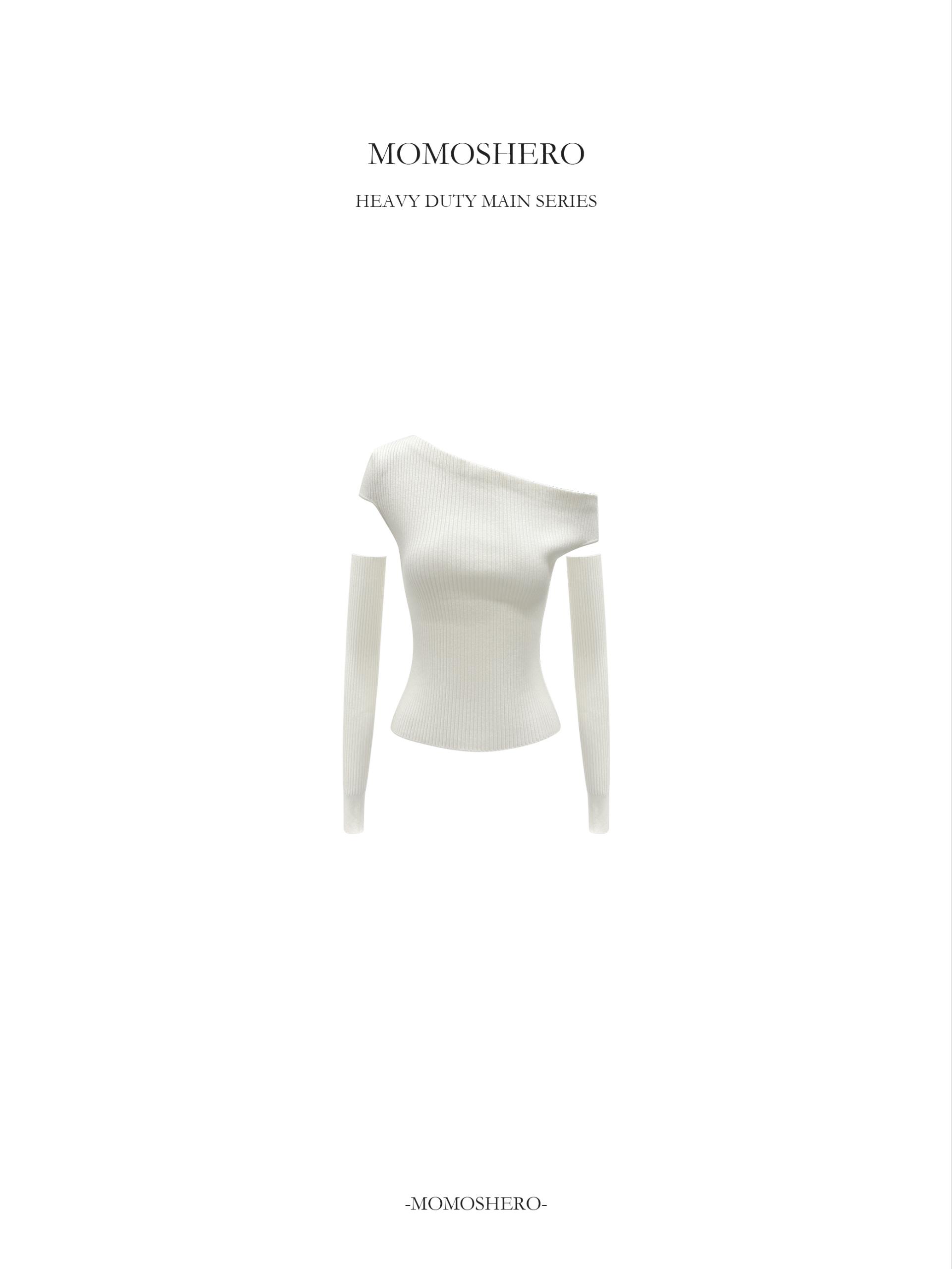 Momoshero【冬日美纪/白】“从圣诞穿到新年！”绵羊毛露肩上衣