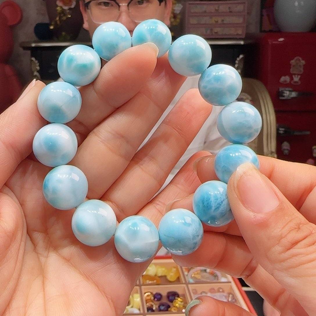 针钠钙石（海纹石）手串未镶嵌手串