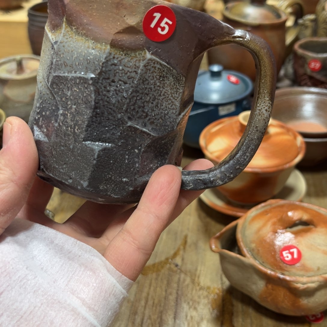 上田玄明盖置备前茶杯茶宠