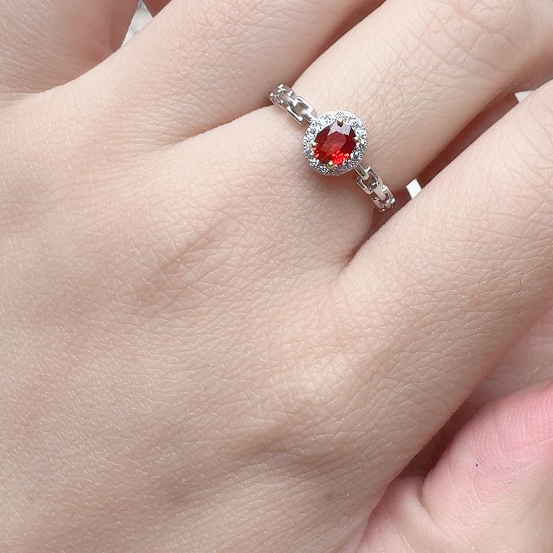 蓝宝石戒指银S925镶嵌