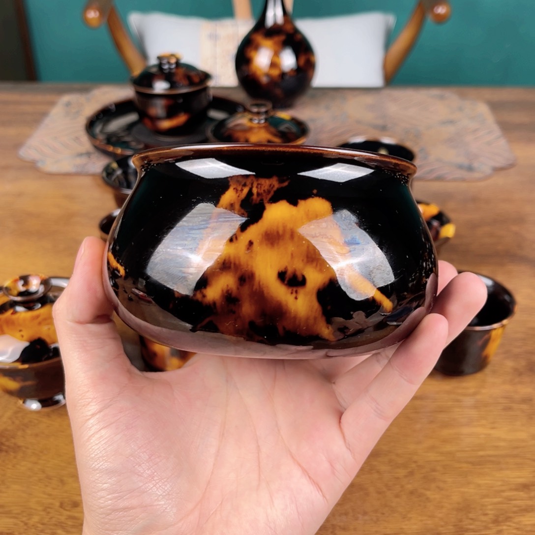 缸玳瑁釉炉式小水盂