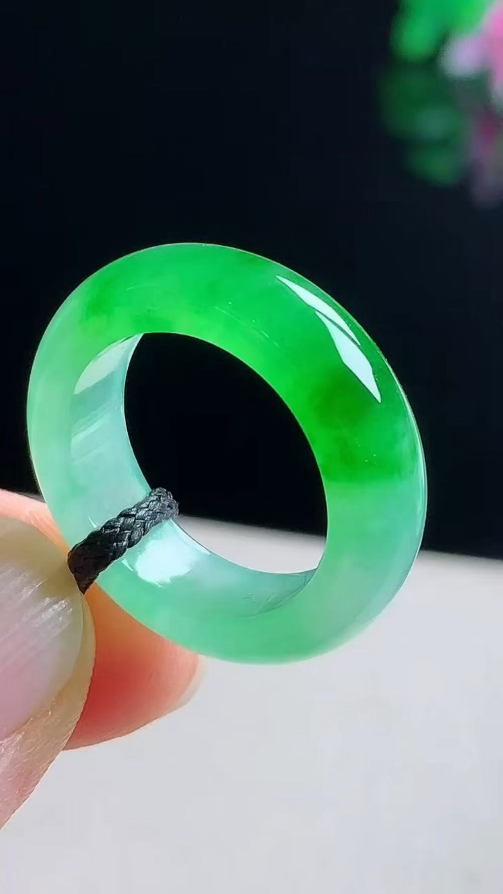 天然翡翠A货戒指圈扣测量(勿拍）