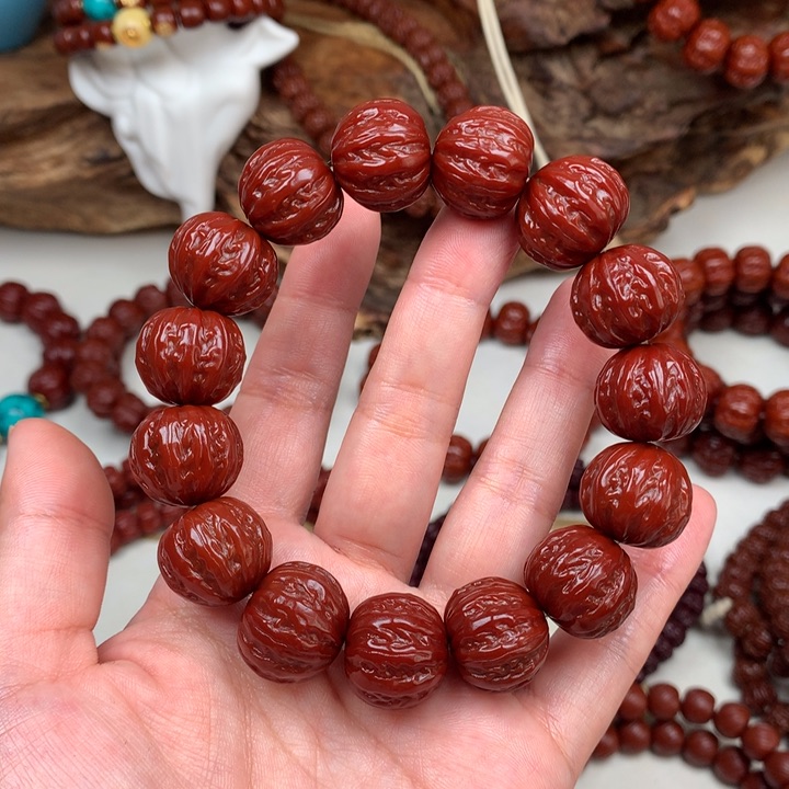 猴头核桃吊坠纽扣八棱18