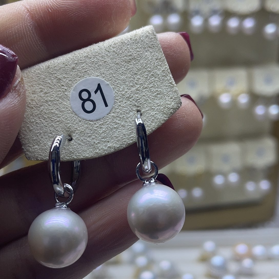 淡水珍珠耳饰银S925镶嵌