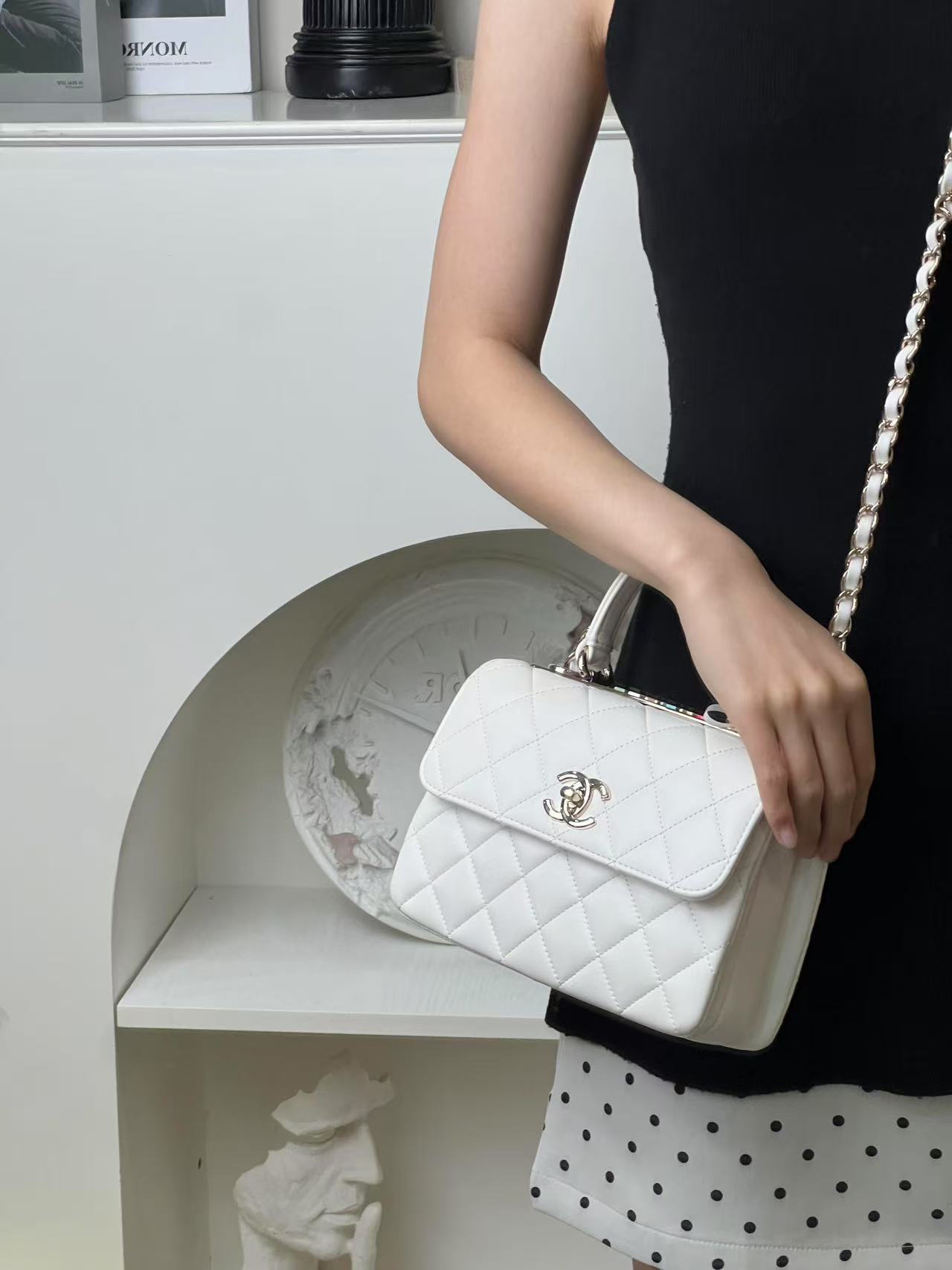 99新 Chanel/香奈儿 trendy cc彩色字母新小号白金牛单肩包/甄选