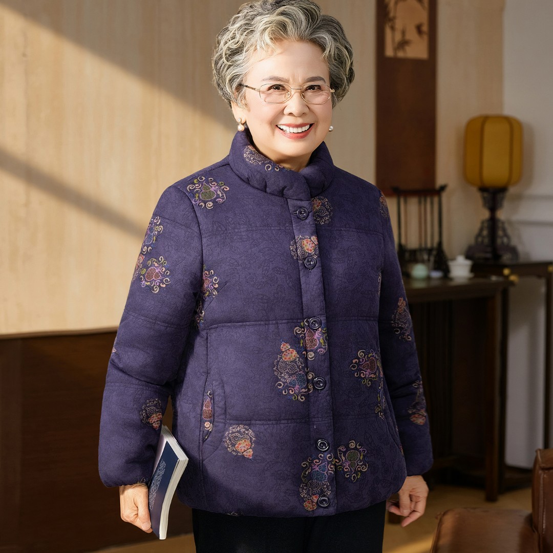 老年人冬装女纯棉棉服加厚保暖奶奶冬季全棉棉袄老太太衣服妈妈装