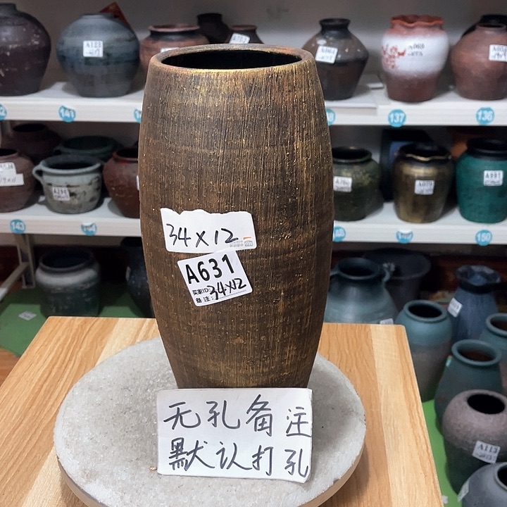 红陶手工制作工艺花盆