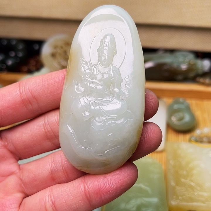 和田玉未镶嵌吊坠(不含链)