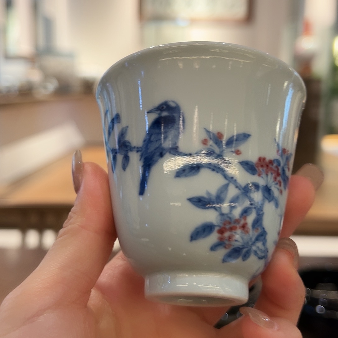 一***俊沐月山房原矿青花釉里红