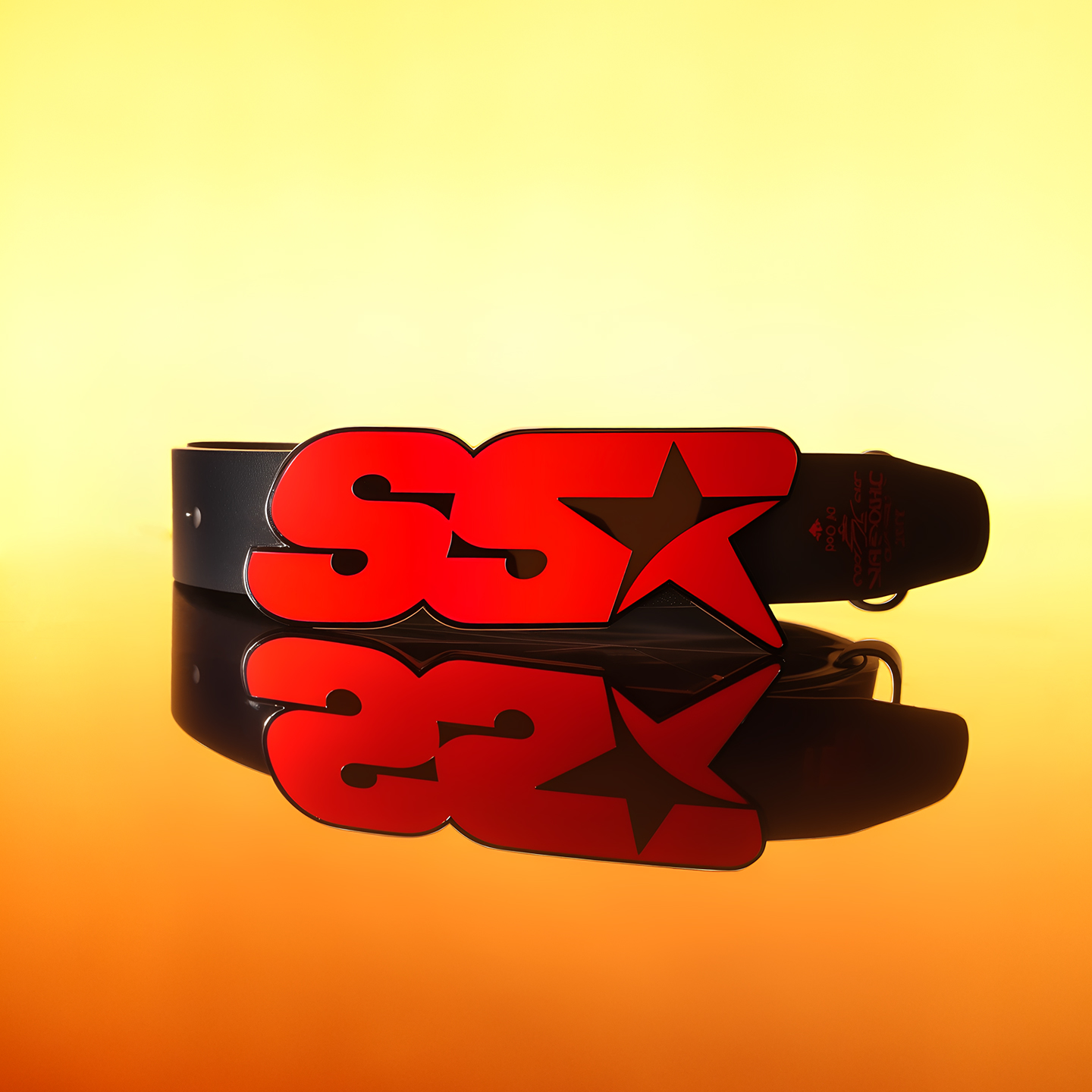 SSR 原创logo开模金属头层牛皮造型感皮带腰带