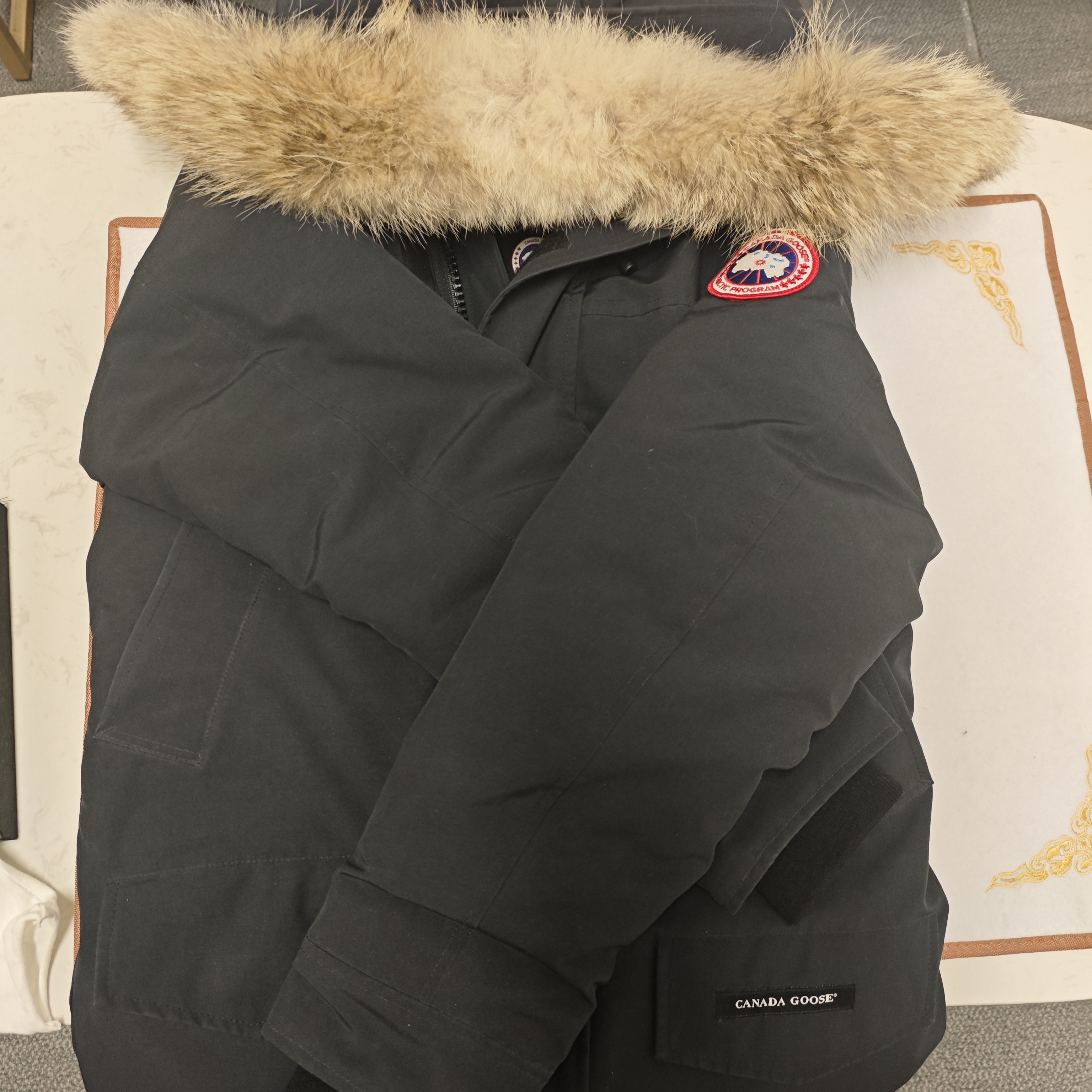 95新 CANADA GOOSE 麦殿/聚酯纤维羽绒服XS码黑色/250506SYN8L01