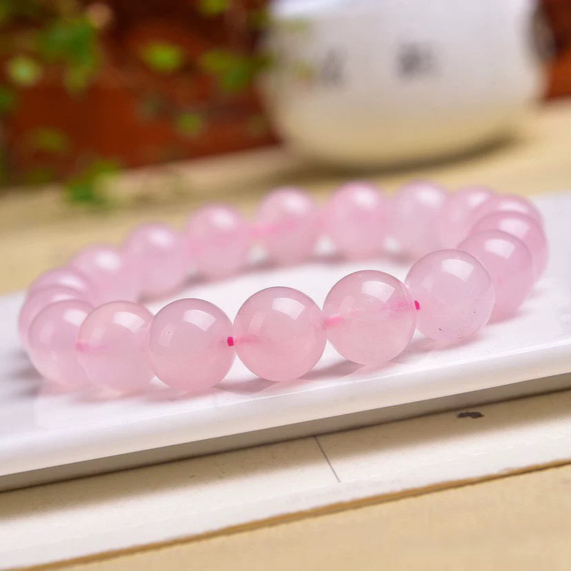 天然粉水晶手链女桃花手串芙蓉石原石单圈粉晶散珠珠子闺蜜礼物