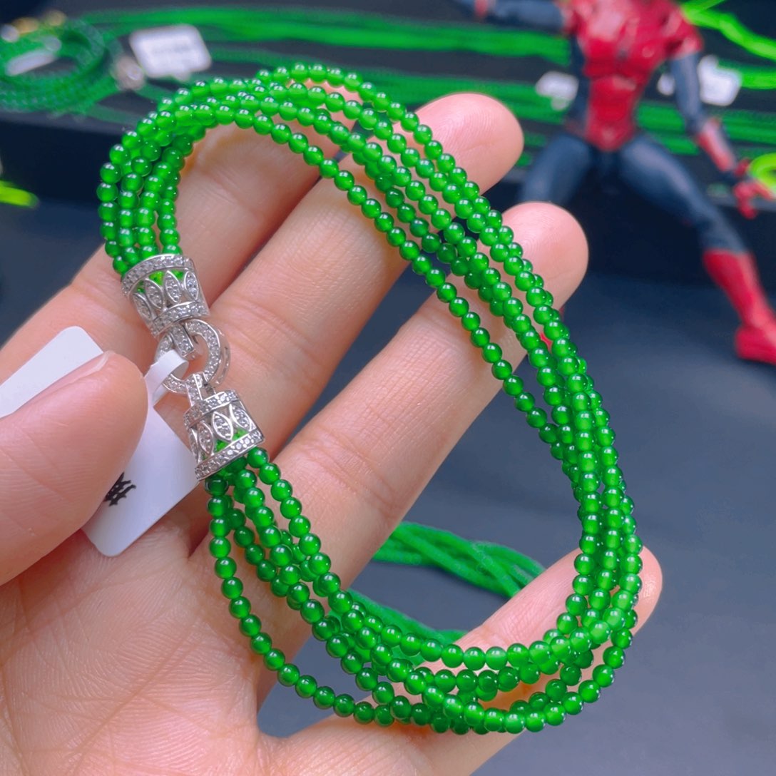 翡翠项链银S925镶嵌，1